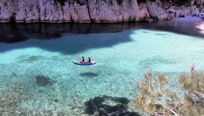 kayak trip in the calanques national park mediterranean, beach, france