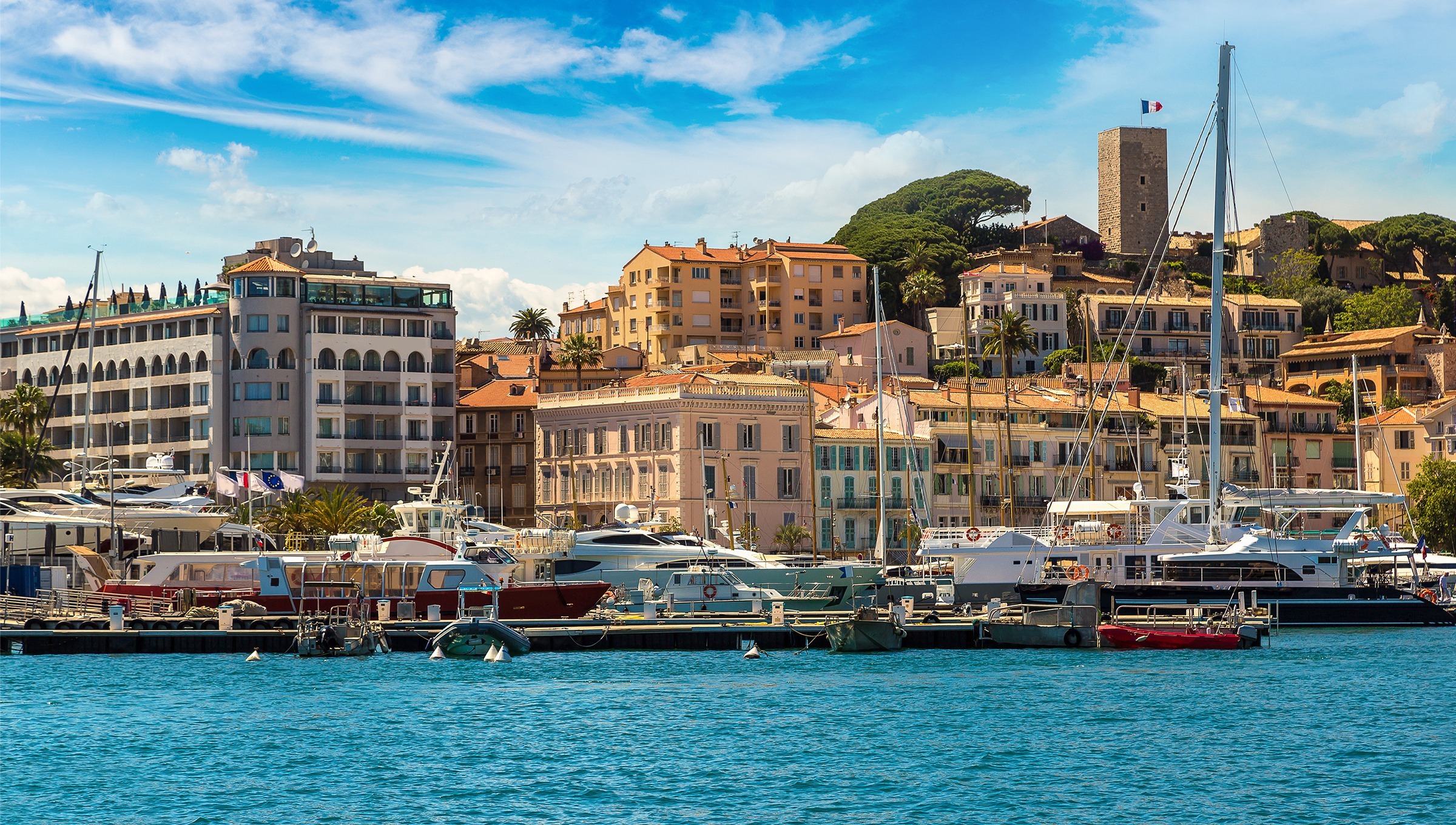 yatch and sea in Cannes, France