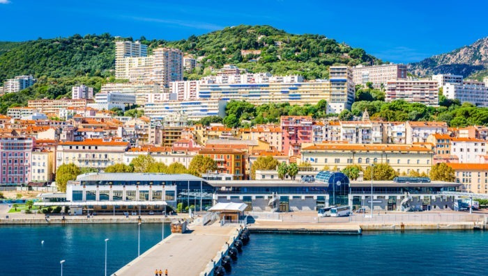 Ajaccio's Beach and city in Corsica