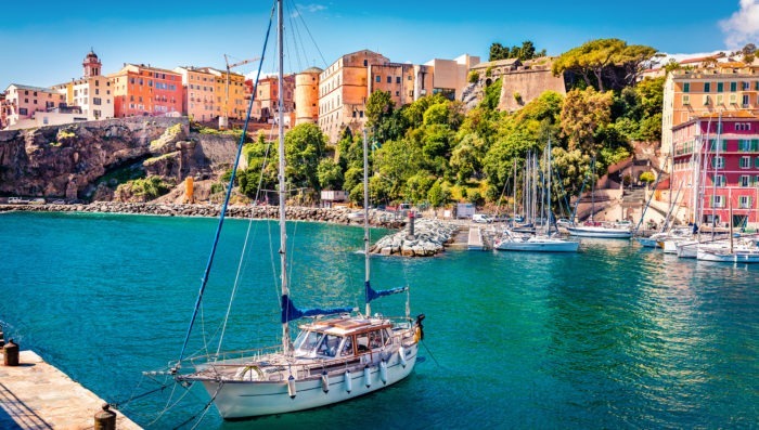 Boat in the beach of Bastia, France