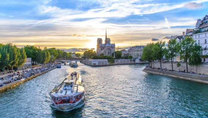 seine river in paris, france