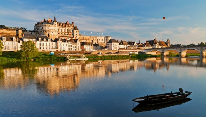 view of mboise and chateau over river